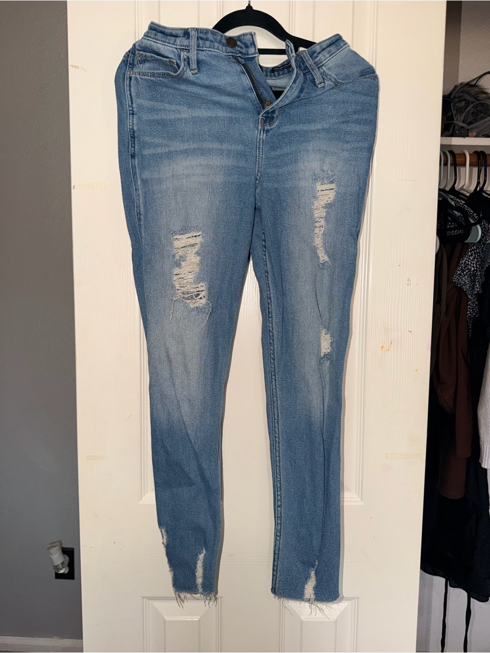 Hollister Light Blue Distressed Skinny Jeans